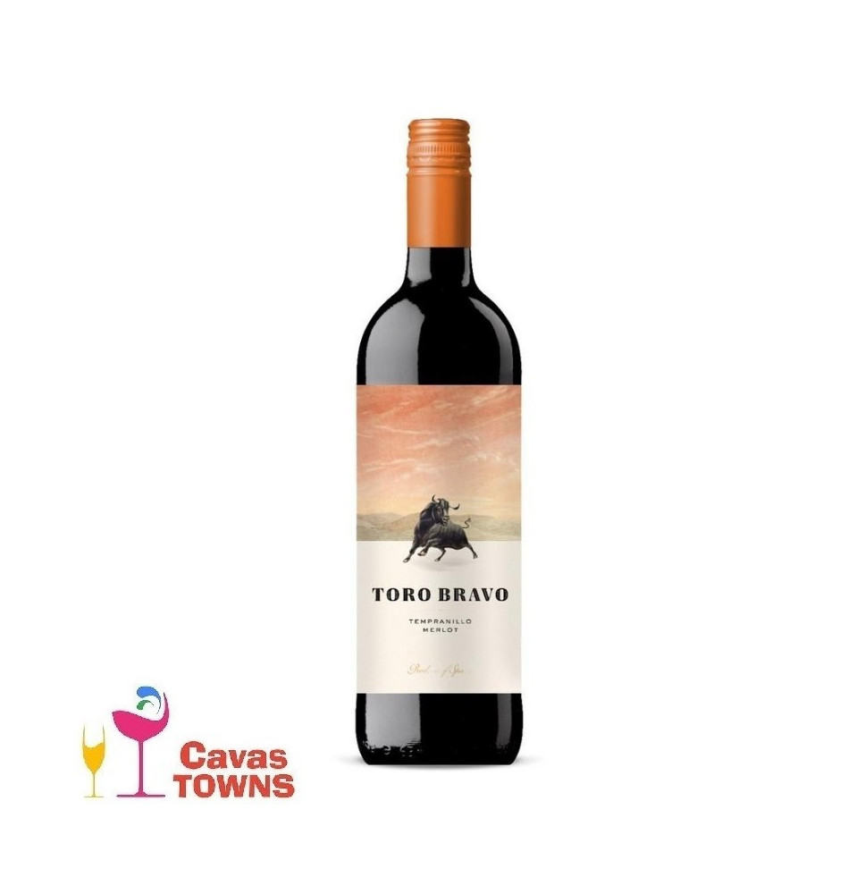 Vino Tinto Toro Bravo Tempranillo Merlot 750 ml - Cavas Towns